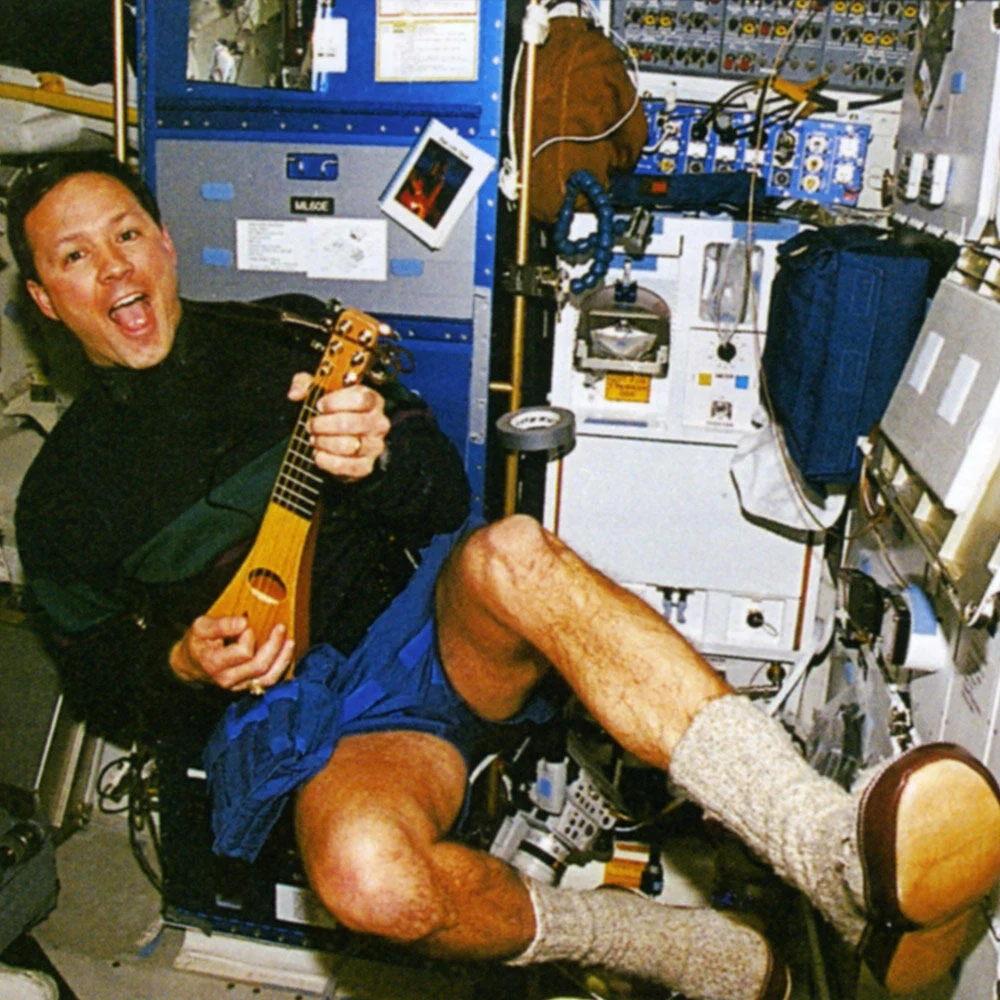 Backpacker in space
