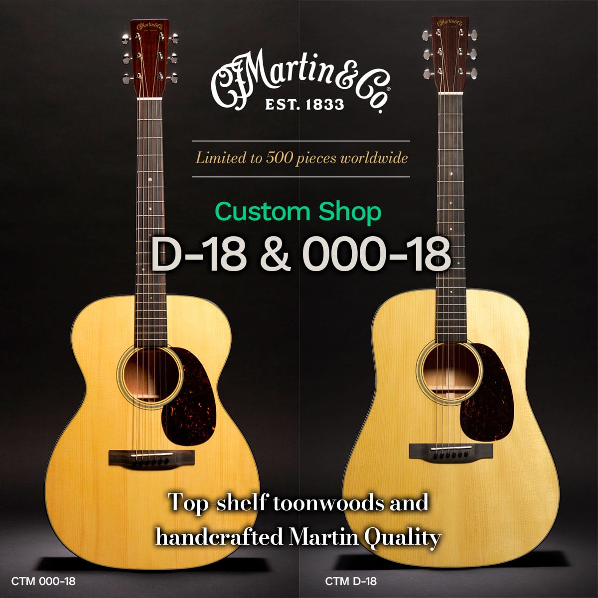 Custom Shop & Special Editions Custom Shop D-18／Custom Shop 000-18リリースのお知らせ