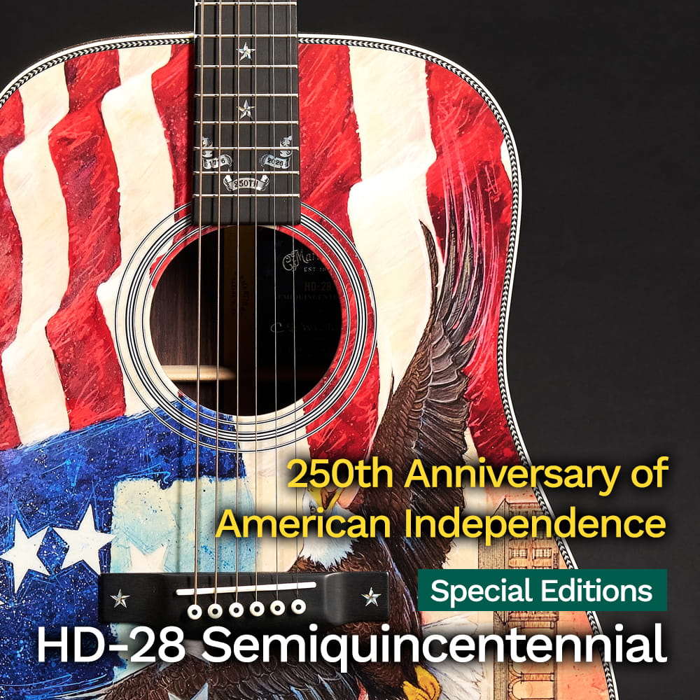 アメリカ独立250周年を記念して製作された特別限定モデル、Special Editions HD-28 Semiquincentennial